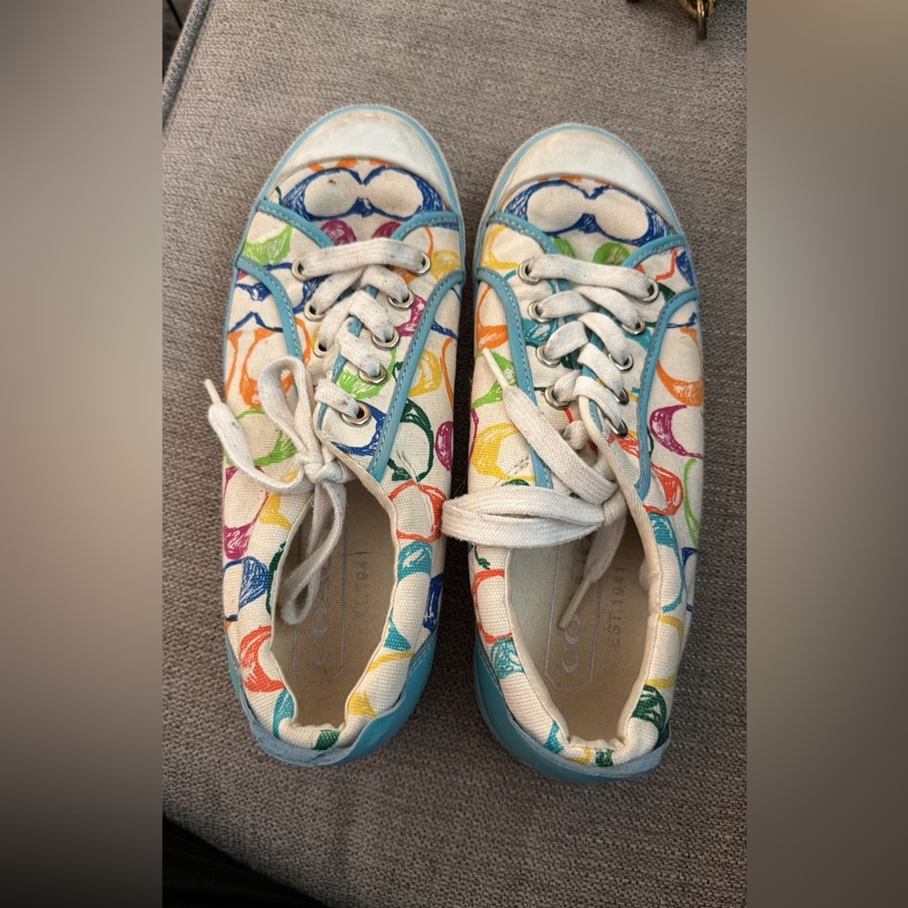 Coach Mutilcolor Vintage Tennis Shoes Size 8